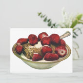 aardbeien met een gezond ontbijtontbijt kaart (Staand voorkant)