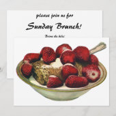 aardbeien met een gezond ontbijtontbijt kaart (Voorkant / Achterkant)