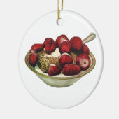  aardbeien met een gezond ontbijtontbijt keramisch ornament (Links)