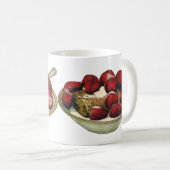  aardbeien met een gezond ontbijtontbijt koffiemok (Voorkant rechts)