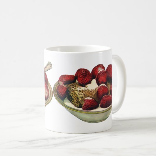  aardbeien met een gezond ontbijtontbijt koffiemok (Voorkant rechts)