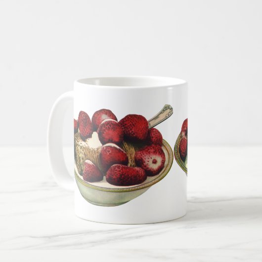  aardbeien met een gezond ontbijtontbijt koffiemok (Voorkant links)