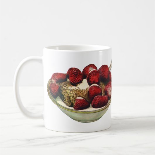  aardbeien met een gezond ontbijtontbijt koffiemok (Links)