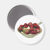  aardbeien met een gezond ontbijtontbijt magneet (Voorkant / Achterkant)