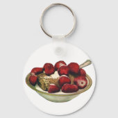  aardbeien met een gezond ontbijtontbijt sleutelhanger (Voorkant)