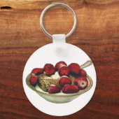  aardbeien met een gezond ontbijtontbijt sleutelhanger (Voorkant)