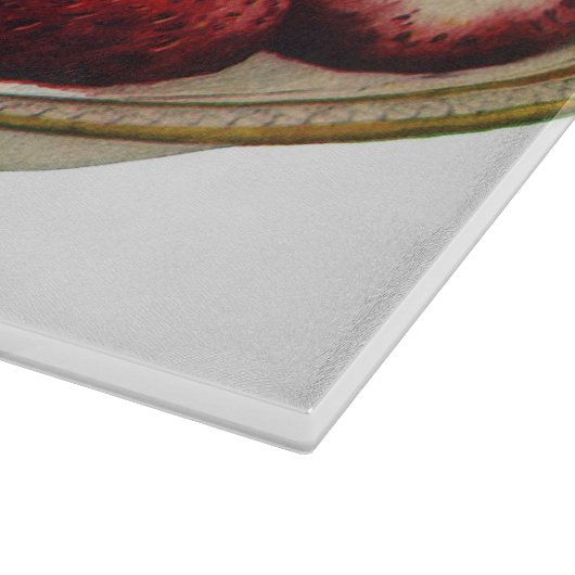  aardbeien met een gezond ontbijtontbijt snijplank (Hoek)