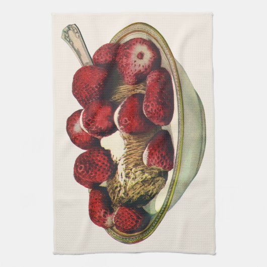  aardbeien met een gezond ontbijtontbijt theedoek (Verticaal)