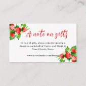 Aardbeien met gebladerte bruiloft Een notitie over Informatiekaartje (Voorkant)