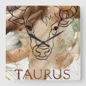 Aardbeien met goudbruine goudbloemen vierkante klok (Voorkant)