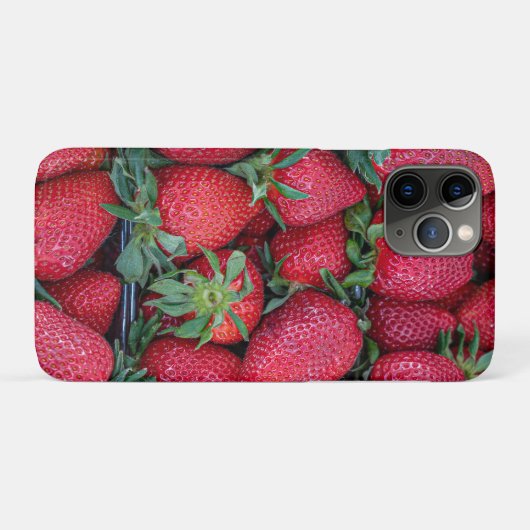 Aardbeien met groene bladeren Case-Mate iPhone case (Achterkant (horizontaal))