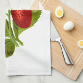 Aardbeien met groene bladeren, keukenhanddoeken en (Quarter Fold)
