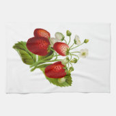 Aardbeien met groene bladeren, keukenhanddoeken en (Horizontaal)