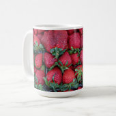 Aardbeien met groene bladeren koffiemok (Voorkant links)