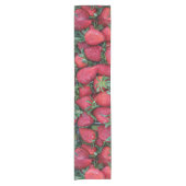 Aardbeien met groene bladeren korte tafelloper (Voorkant)