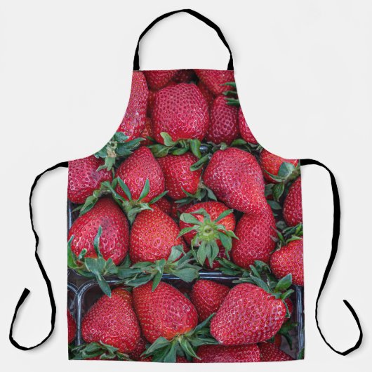 Aardbeien met groene bladeren schort (Voorkant)