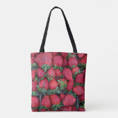Aardbeien met groene bladeren tote bag (Achterkant)