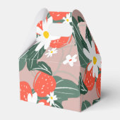 Aardbeien met hand getrokken botanische zeedagen bedankdoosjes (Achterkant)