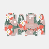 Aardbeien met hand getrokken botanische zeedagen bedankdoosjes (Uitgevouwen)