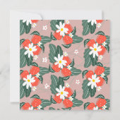 Aardbeien met hand getrokken botanische zeedagen bedankkaart (Achterkant)