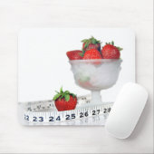 Aardbeien met meetlint muismat (Met muis)