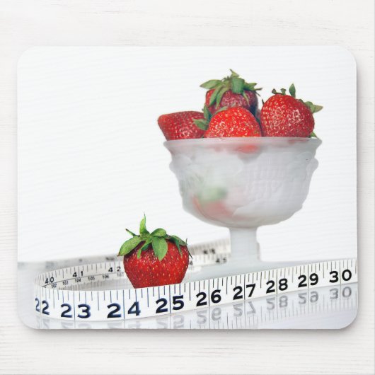 Aardbeien met meetlint muismat (Voorkant)