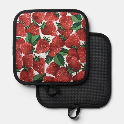 Aardbeien met room pannenlap (Voorkant / Achterkant)