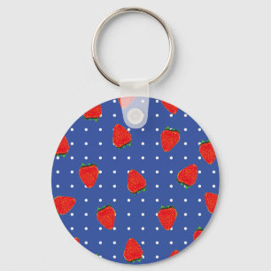 aardbeien met stip sleutelhanger