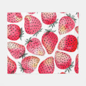 Aardbeien met waterverf en inkt naadloos fleece deken (Voorkant (Horizontaal))