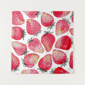 Aardbeien met waterverf en inkt naadloos wandkleed (Voorkant (horizontaal))