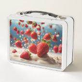 Aardbeien Metalen Lunchbox (Achterkant)