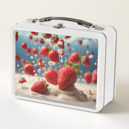 Aardbeien Metalen Lunchbox (Voorkant)