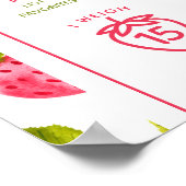 Aardbeien mijlpalen Berry Eerste Verjaardag Poster (Hoek)