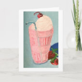 Aardbeien Milkshake Kaart (Voorkant)