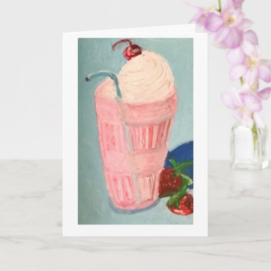 Aardbeien Milkshake Kaart (Orchidee)