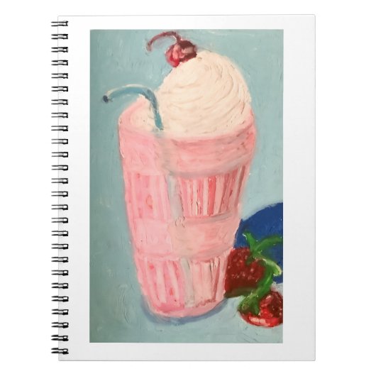 Aardbeien Milkshake Notitieboek (Voorkant)