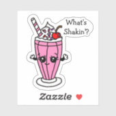 Aardbeien Milkshake What's Shakin" Sticker (Vel)