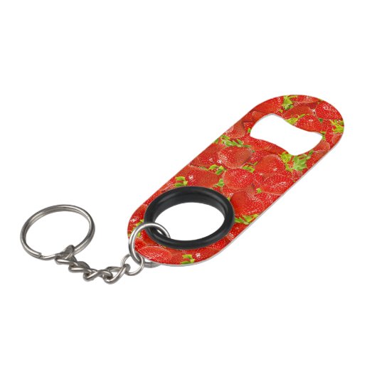 Aardbeien Mini Flessenopener (Voorkant Gekanteld)