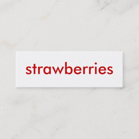 aardbeien mini visitekaartje (Voorkant)