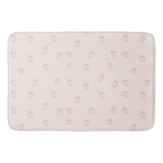 Aardbeien Minimalisme Badmat (Voorkant)