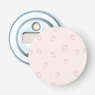 Aardbeien Minimalisme Button Flesopener