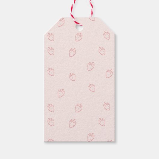 Aardbeien Minimalisme Cadeaulabel (Voorkant)
