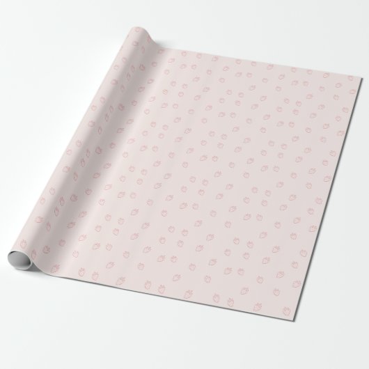 Aardbeien Minimalisme Cadeaupapier (Uitgerold)