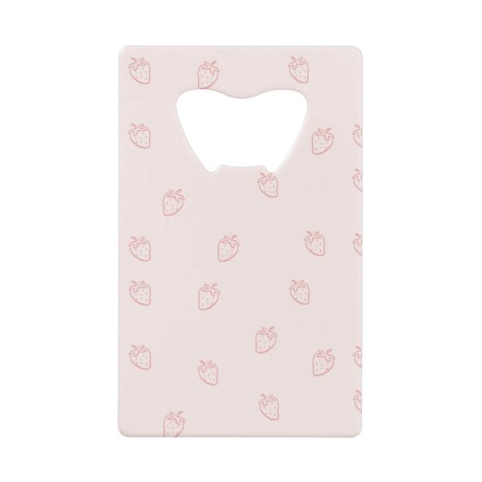Aardbeien Minimalisme Creditkaart Flessenopener (Voorkant)
