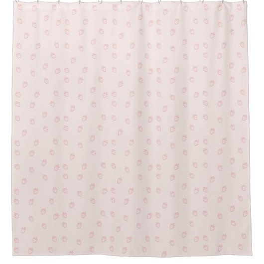 Aardbeien Minimalisme Douchegordijn (Voorkant)