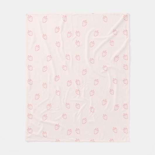 Aardbeien Minimalisme Fleece Deken (Voorkant)