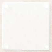 Aardbeien Minimalisme Glazen Onderzetter (Achterkant)