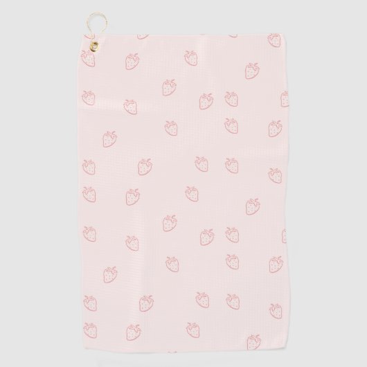 Aardbeien Minimalisme Golfhanddoek (Voorkant)