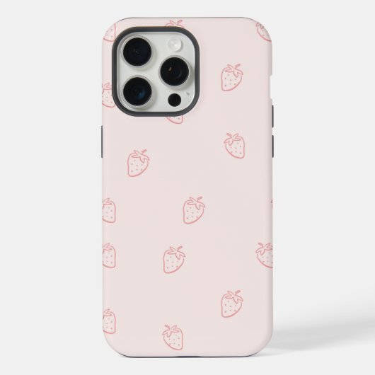 Aardbeien Minimalisme iPhone Hoesje (Achterkant)