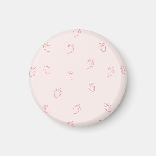 Aardbeien Minimalisme Magneet (Voorkant)